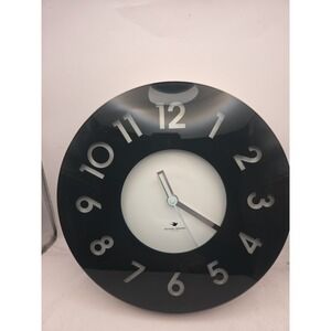 Michael Graves Celadon Glass Wall Clock Black and White Modern 14"